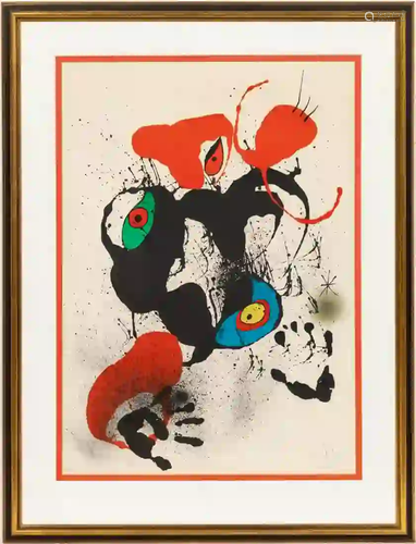 JOAN MIRO COLOR LITHOGRAPH, EL FOGAINER, 1973