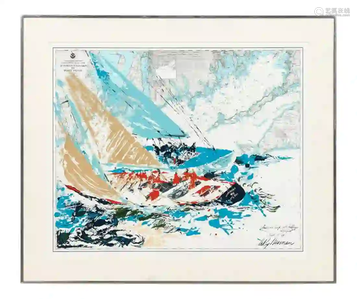 LEROY NEIMAN, AMERICA'S CUP PRINT, FRAMED