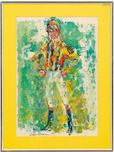 LEROY NEIMAN. EQUESTRIAN PRINT, 1970, FRAMED