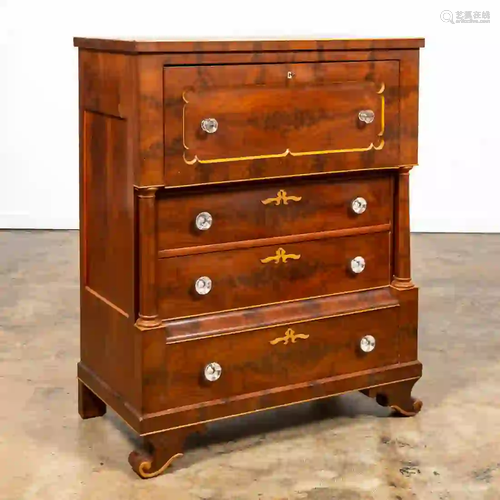 19TH C. AMERICAN EMPIRE MAHOGANY BUTLER'S DESK