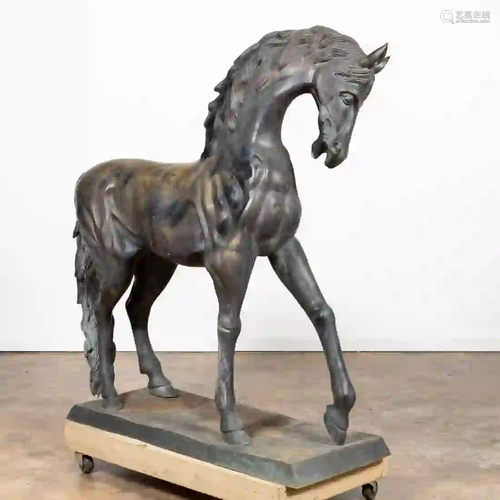 LARGE BRONZE OUTDOOR SCULPTURE OF A STANDING HORSE