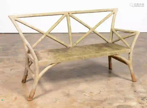 FAUX BOIS STONE GARDEN BENCH