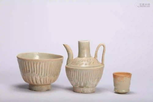 A Three Piece Hutian Teapot Set Song Dynasty