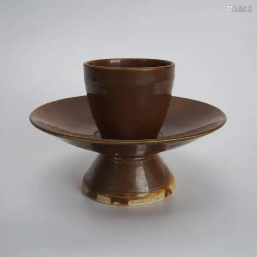 A Ding Type Brown Glaze Tea Cup Stand Song Dynasty
