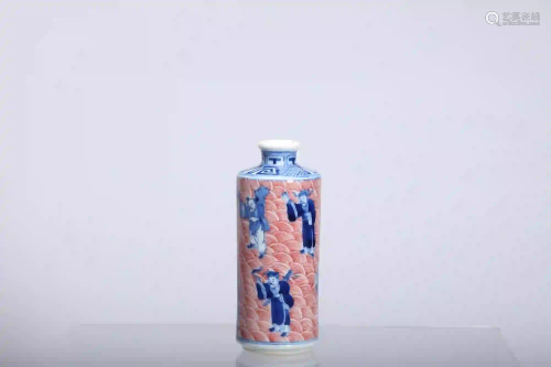 An Underglazed Red Figural Snuffle Bottle Qing Dynasty