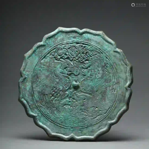 A Bronze Mirror with Double Phoenixes Song Dynasty