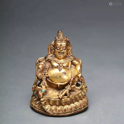 A Jewel Encrusted Buddha Figure Qing Dynasty