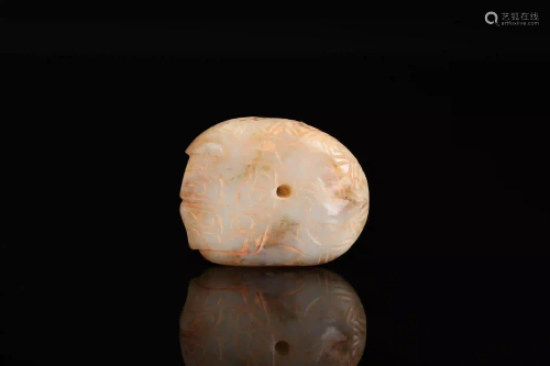 A Carved Jade Tiger Shang Dynasty