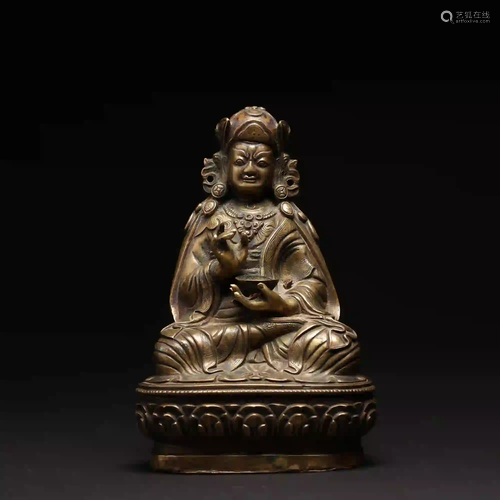 17th Century Tibetan Copper Figure of Padmasambhava