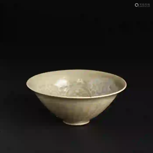 Northern Yaozhou Celadon Glazed Relief Tea Bowl