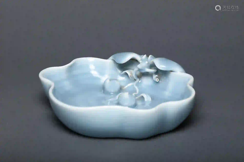 A Blue Glazed Brusg Washer with Qianlong Mark