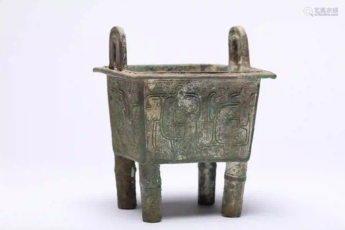 A Swastika Bronze Ding Censer Song Dynasty