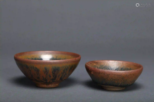 Two Jian Type Tea Bowls Song Dynasty