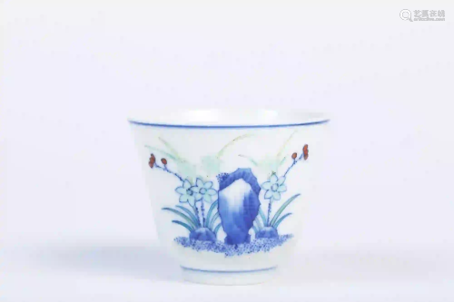 A Doucai Cup with Guangxu Mark