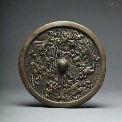 An Auspicious Sea Animals Bronze Mirrors Liao Jin