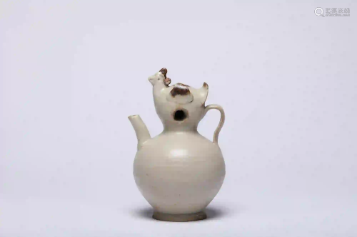 A Rooster Hutian Brown Glaze Pot Yuan Dynasty