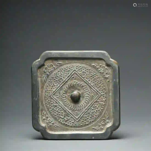A Rounded Square Bronze Mirror Song Dynasty