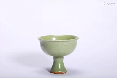 A Longquan Celadon High Stem Cup Yuan Dynasty