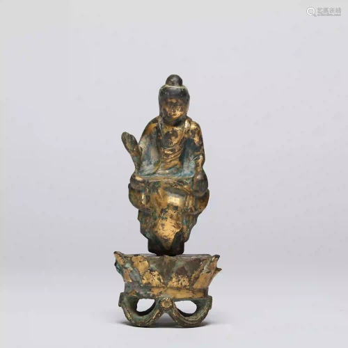 16th Century Gilt Bronze Figure of Buddha