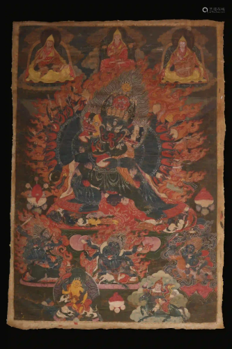 An 18th Century Tibetan Thangka of Yamantaka