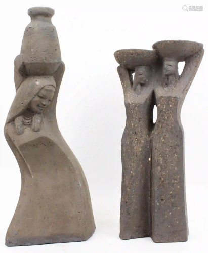Two Modern Pottery Sculptures