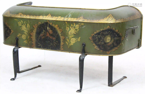 Late 19th c Painted Tin Fireplace Fender