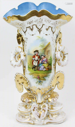 Large Mid 19th c. Paris Porcelain Mantel Vase