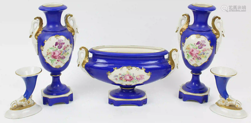 Early 20th c. 5 pc. Porcelain Garniture Set