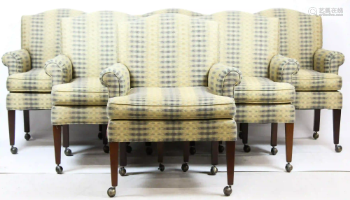 Set of 6 Upholstered Arm Chairs