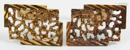Pair of Mid Century Modern Gold Cufflinks