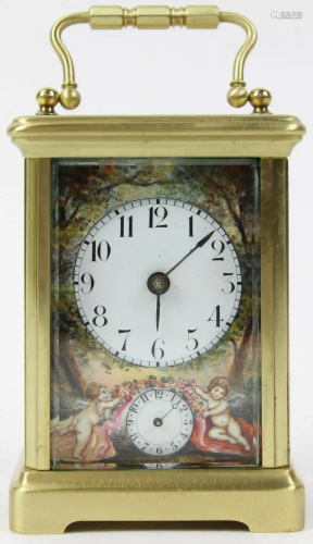 Austrian Brass & Enamel Carriage Clock