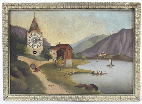 19th c Austrian Zappler Picture Clock