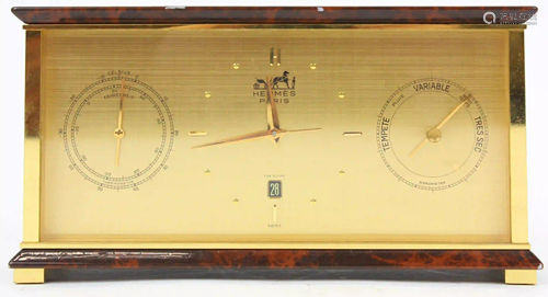 Hermes Desk Clock, Thermometer, Barometer