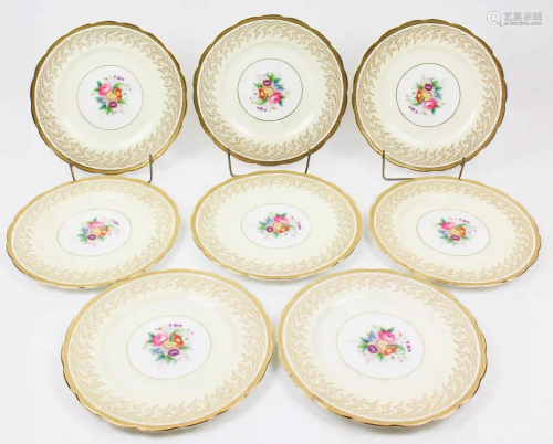 Royal Swansea Gilt Porcelain Dinner Plates