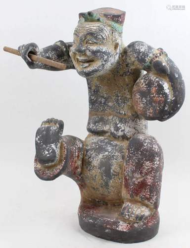 Chinese Han Dynasty Pottery Drummer