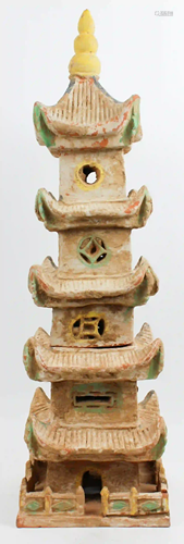 Chinese Terracotta Temple Tower