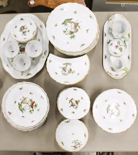 66 pcs. Herend Rothschild Bird Dinnerware