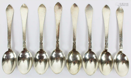 8 Georg Jensen Continental Sterling Tablespoons