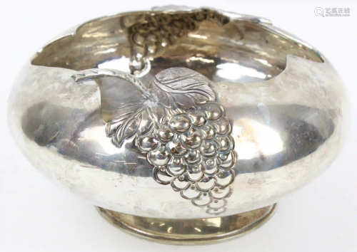 Contemporary Repousse Silver Centerpiece Bowl