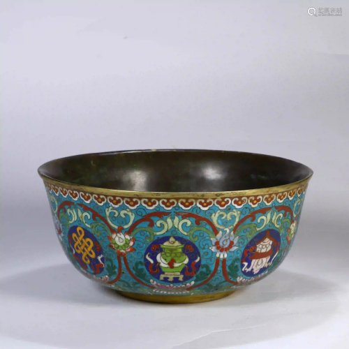 Cloisonne Enamel Bowl Qianlong Mark