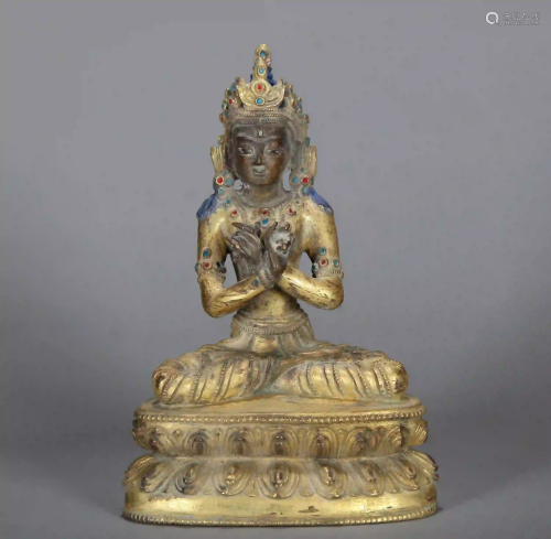 Bronze Gilt Vajradhara Qing Dynasty