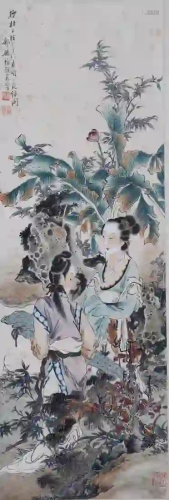 A Chinese Scroll Painting By Xu Cao
