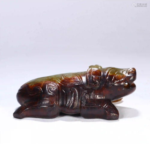 Antique Carved Jade Beast