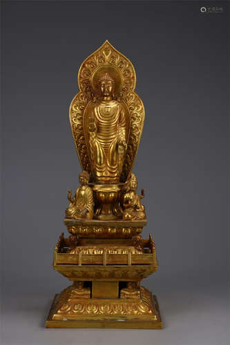 A Chinese Gilt Bronze Figure of Buddha