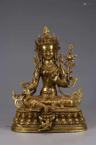 A Chinese Gilt Bronze Figure of Buddha