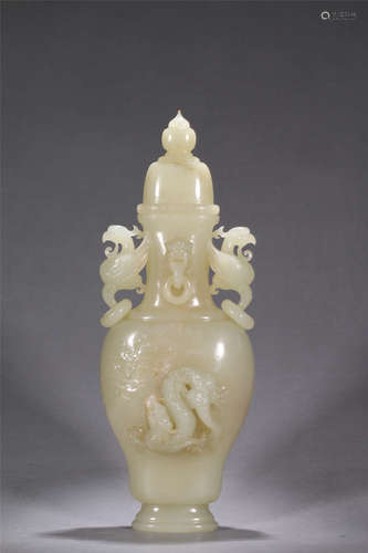 A Chinese Carved Jade Vase