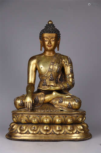 A Chinese Gilt Bronze Figure of Buddha