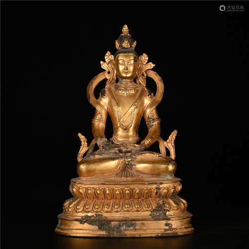 A Chinese Gilt Bronze Figure of Buddha