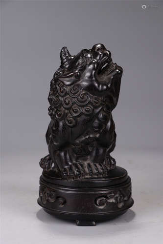 A Chinese Carved Hardwood Incense Burner