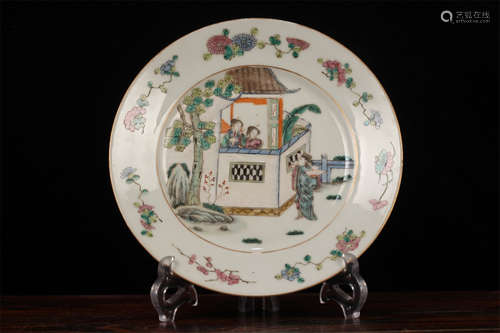 A Chinese Famille-Rose Porcelain Plate